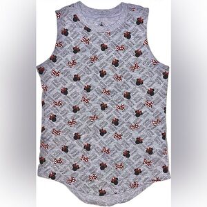 DISNEY MINNIE MOUSE PRINT SLEEVELESS TOP. 
Size: MED(7/8)  BLK/GRAY * NWOT *